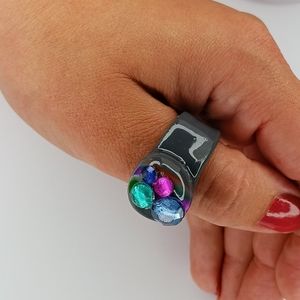 Chunky Handmade polymer clay ring
Resin